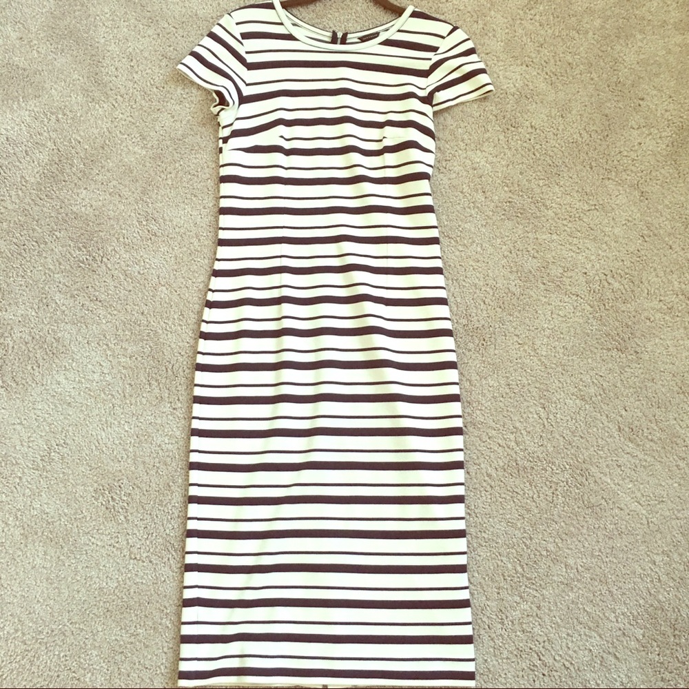 Ann Taylor Striped Midi Dress
